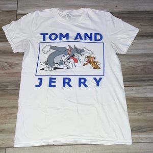 Tom and Jerry white graphic tee, woman’s size small